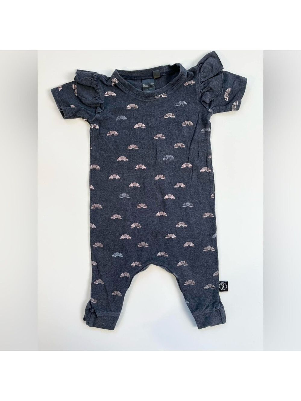 Gray and Pink Jumpsuit with‎ Playful Pattern